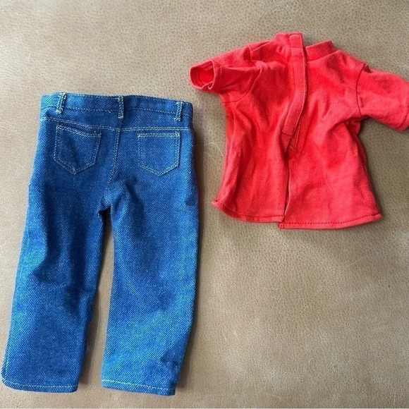Vintage 1999 American Girl BLUE JEAN BASICS T-shirt, Belt  And Socks Included - Picture 6 of 6